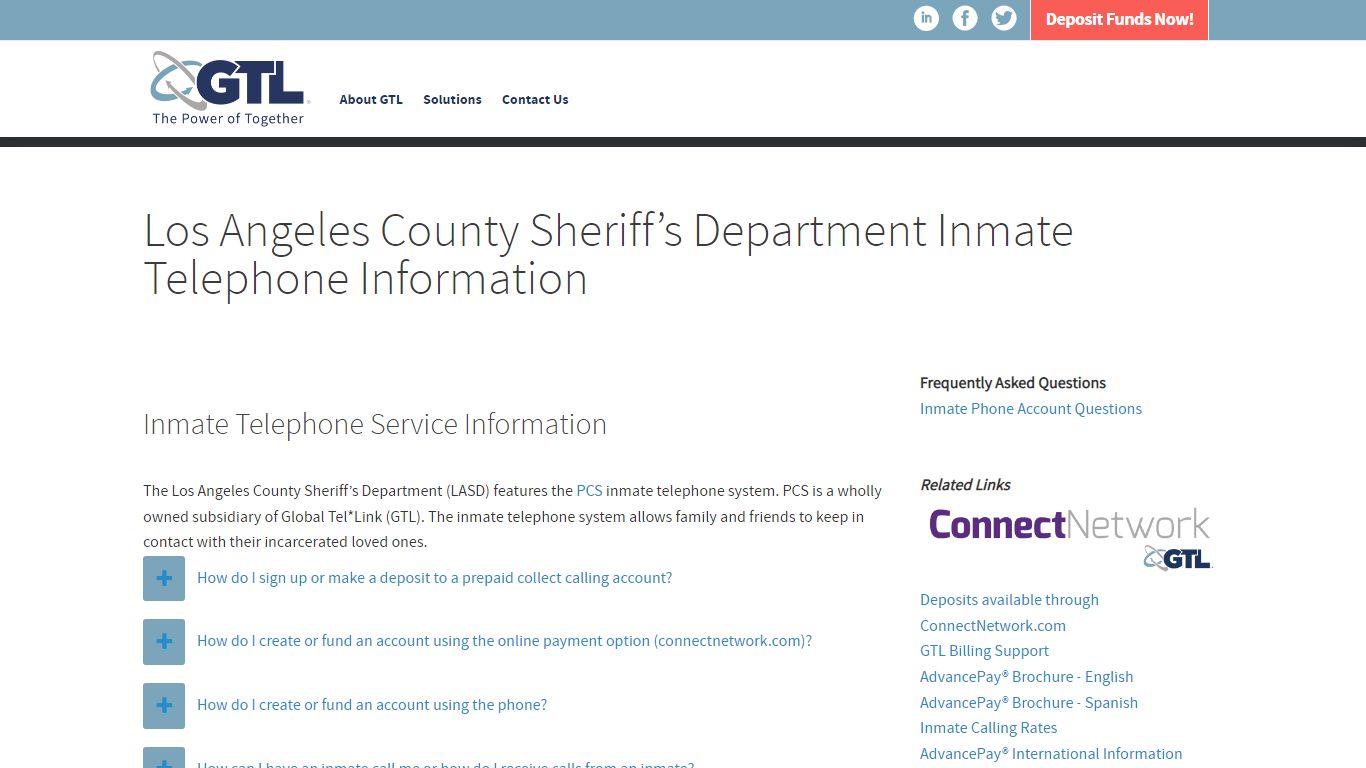 Los Angeles County Sheriff’s Department Inmate Telephone ... - GTL